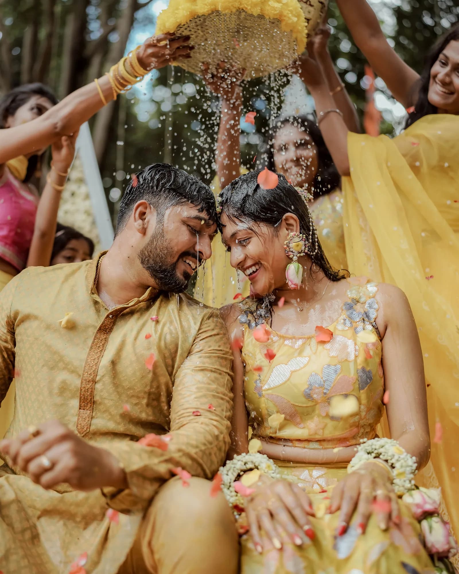 Aishwarya and Gnanesh on their wedding day